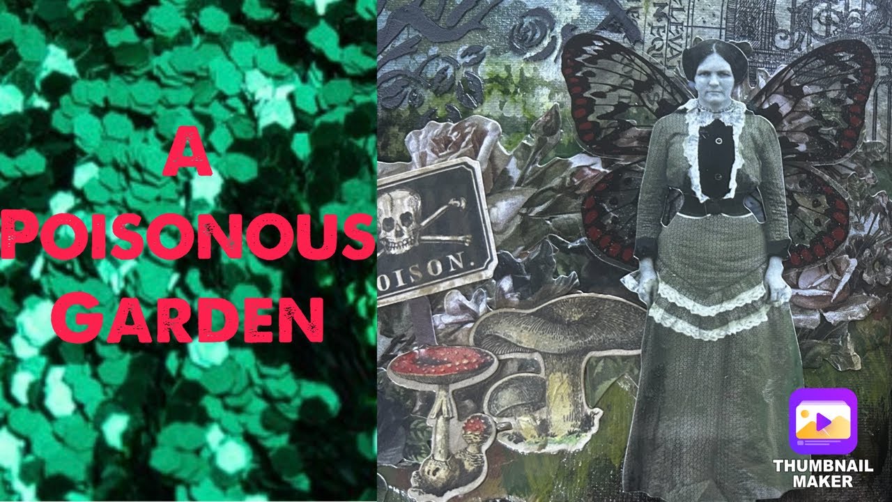 Halloween Mixed-Media Art Journal Spread Poisonous Garden: Tim Holtz Distress & Halloween Idea-ology