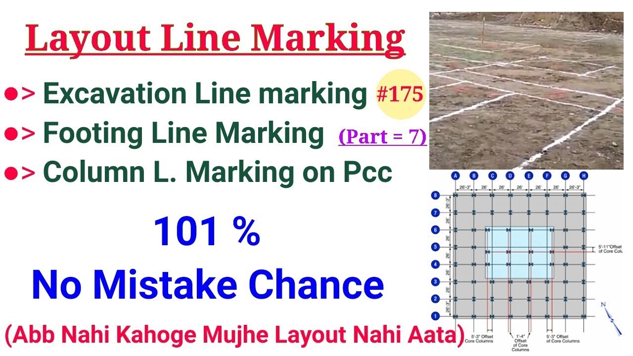 Burji Method for Excavation and Column Line Marking || Column Layout Method || Footing Line Marking