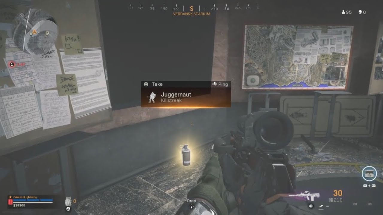 Getting Juggernaut on solo warzone (blue keycard)