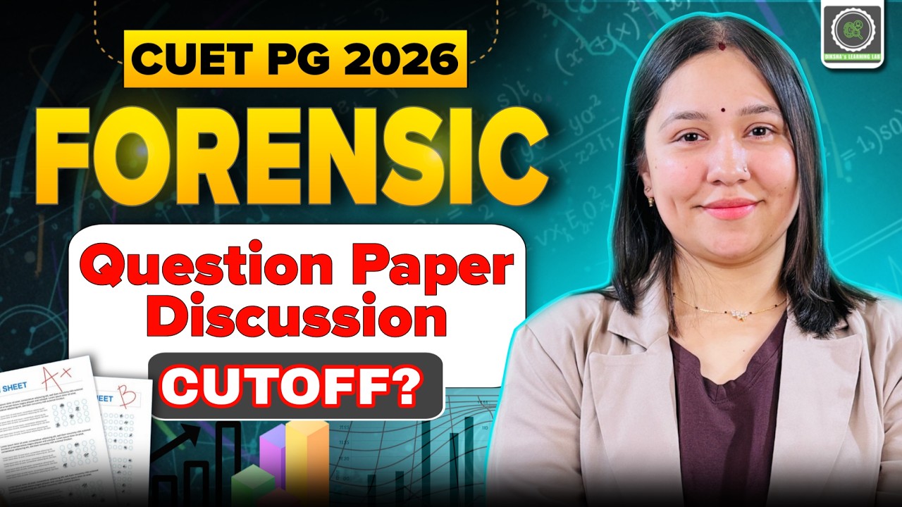 CUET PG Forensic Science 2026 Live Paper Discussion I Memory Based I Diksha Sharma