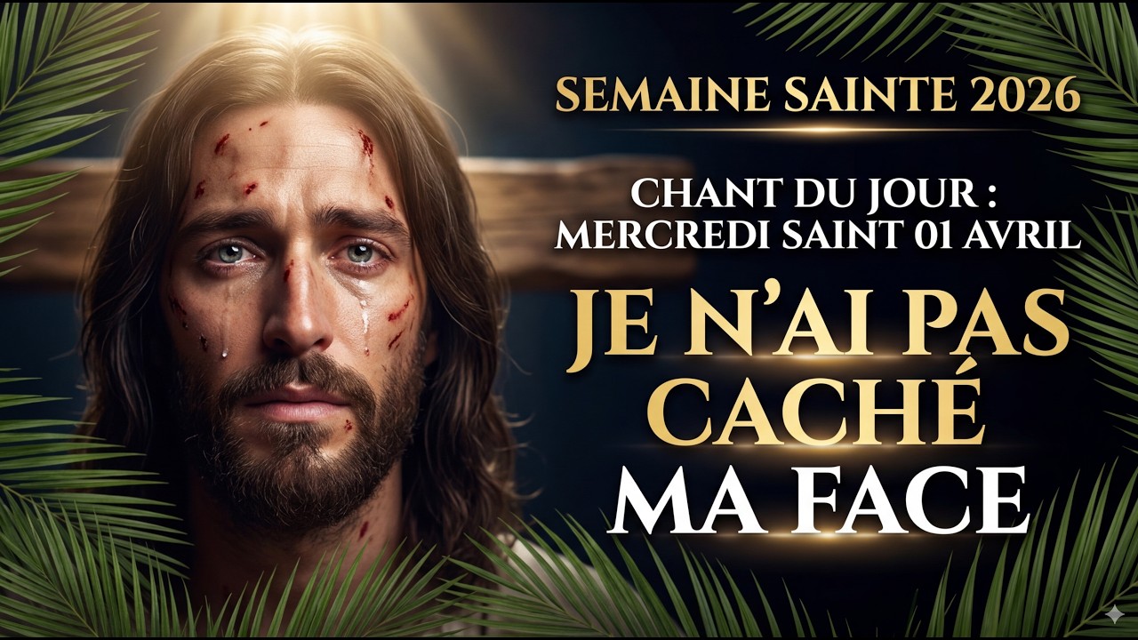 CHANT DU JOUR : Mercredi Saint 01 Avril | Semaine Sainte 2026 - JE N&rsquo;AI PAS CACH&Eacute; MA FACE