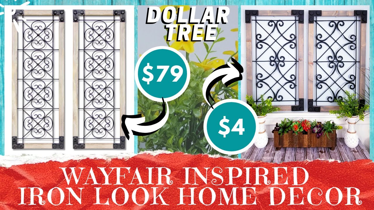 DIY DOLLAR TREE Wayfair Inspired Wall Decor | Real Wood | Wrought Iron Look | High End Home Decor!