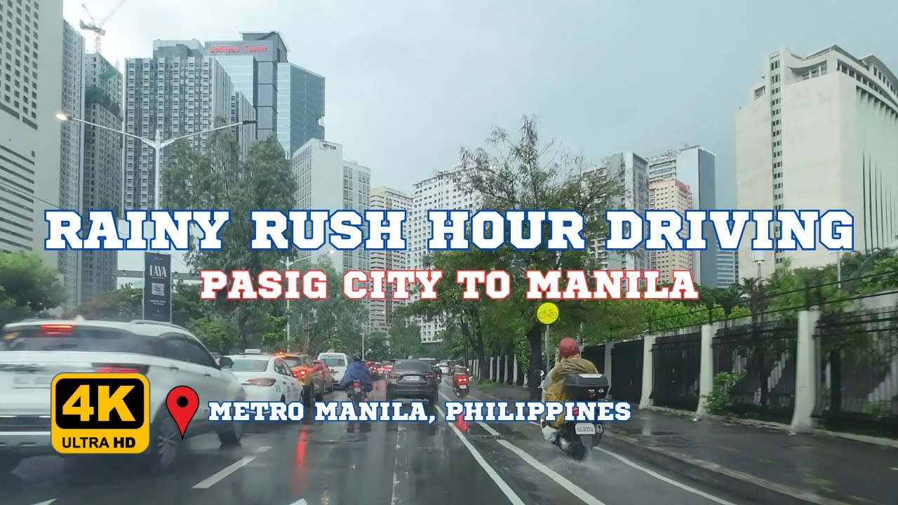 RAINY RUSH HOUR DRIVING || PASIG CITY TO MANILA || PHILIPPINES (4K). #drivingtour