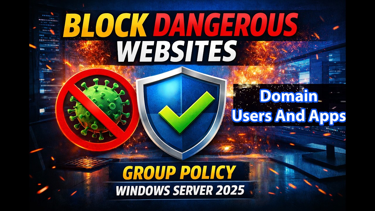 How To Block Dangerous Websites for Domain Users and Apps Using Group Policy | Windows Server 2025