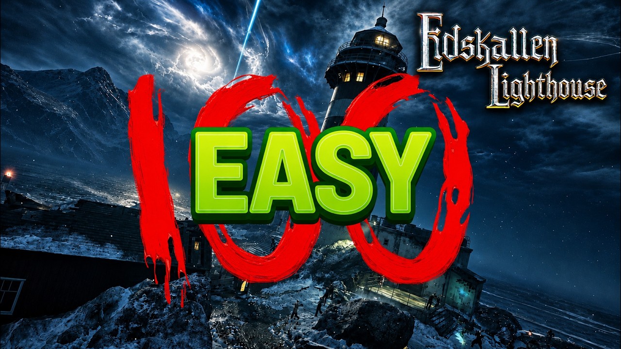 EASY Round 100 on EIDSKALLEN LIGHTHOUSE (High Round Strategy - Black Ops 7 Zombies)
