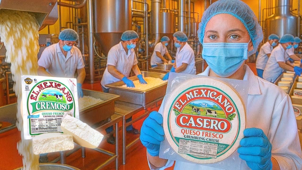 Así se hace TONELADAS de QUESO FRESCO en las fábricas!