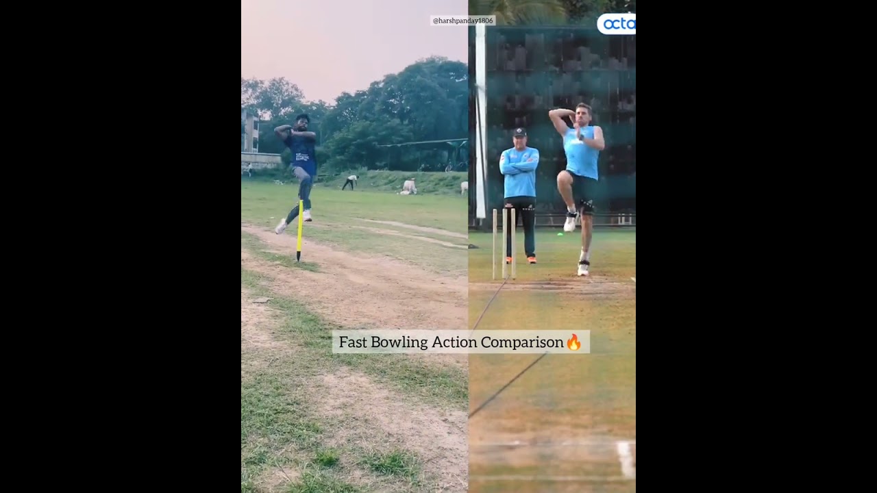 Fast Bowling Action Comparison with Anrich Nortje🔥💪| #shorts #youtubeshorts #fastbowling
