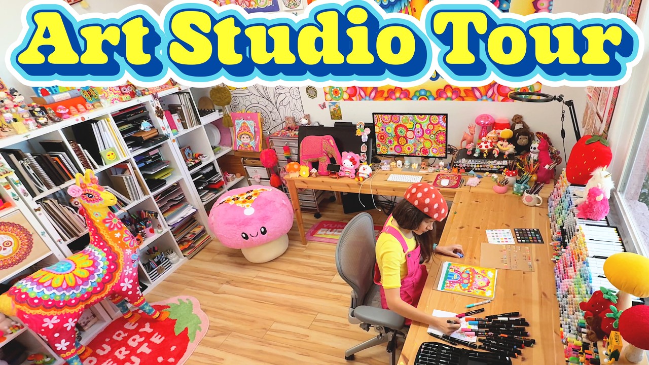 Art Studio Tour ★ Inside my Colorful Cluttercore Art Space 😊