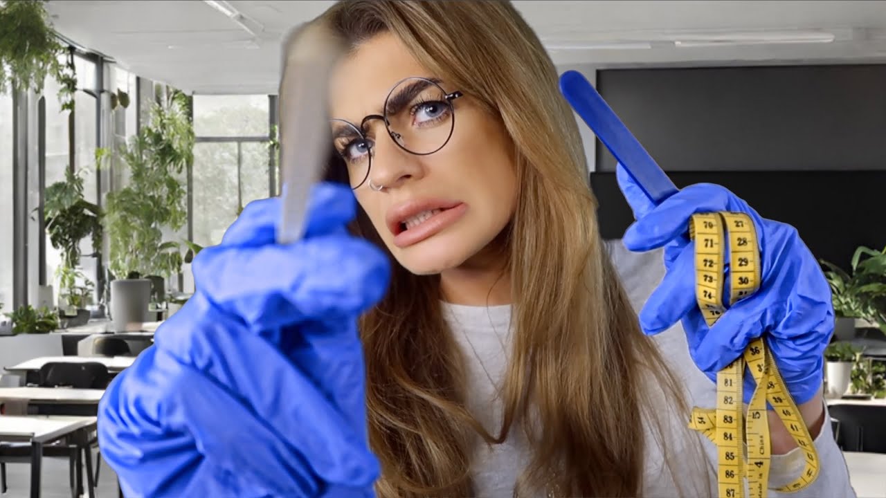 ASMR weird girl is inspecting your face in class 👽 (face touching, close up roleplay)