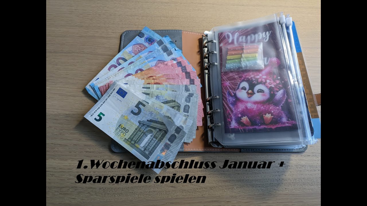 1 Wochenabschluss Januar 2024 + Sparspiele spielen | Umschlagmethode Januar
