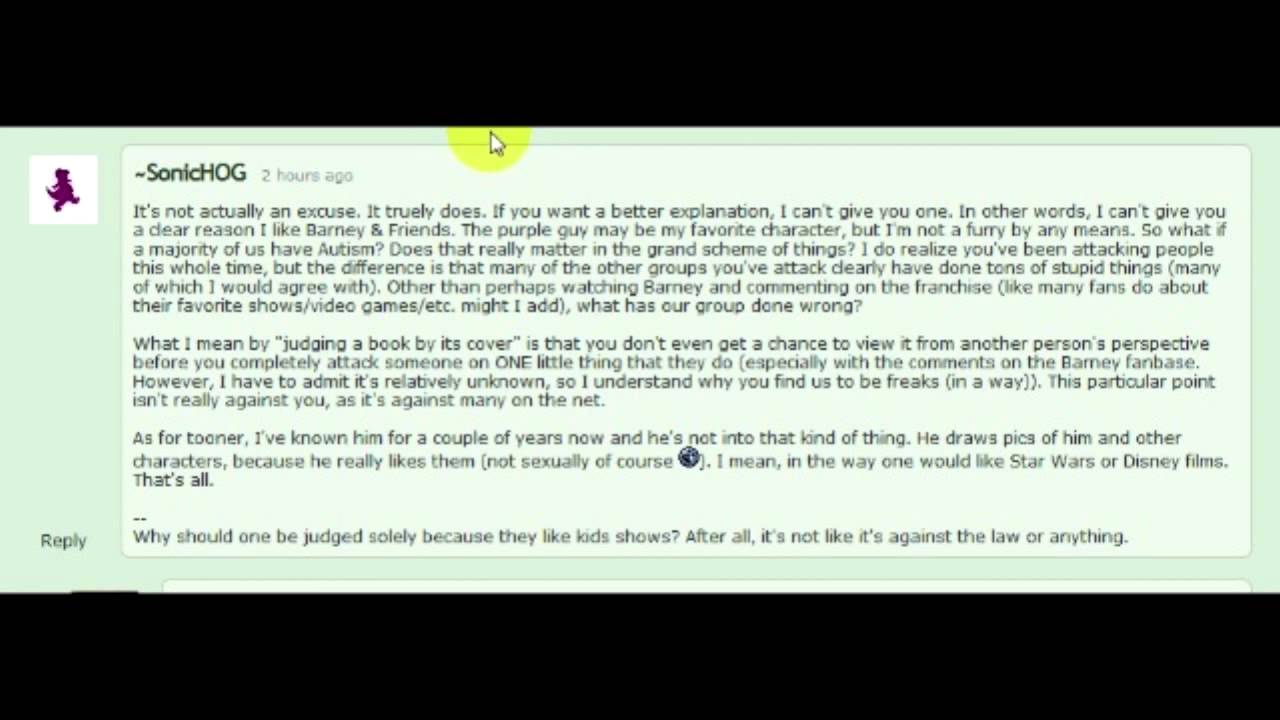 BlackBusterCritic: Sonichog, aka TrulySonichog gets OWNED: Should have called Barney for help.