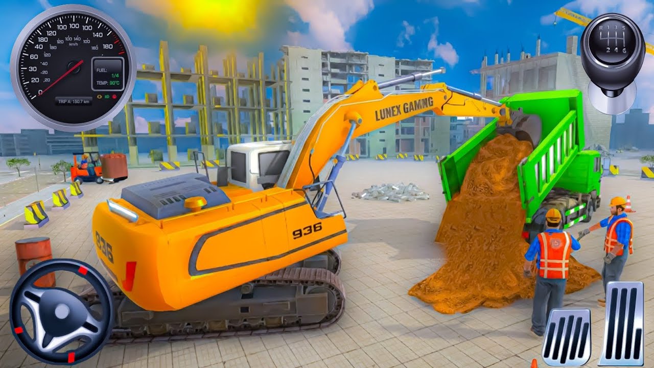 Real City Road Construction Simulator 3D - Heavy Excavator & JCB Game Gameplay (Android)