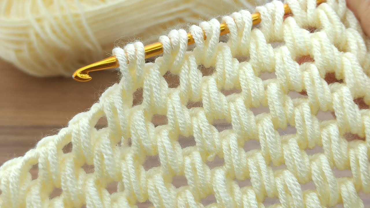 PERFECT 💯👌very easy Tunisian  baby blanket model / Dolgulu  tunus işi bebek battaniyesi modeli