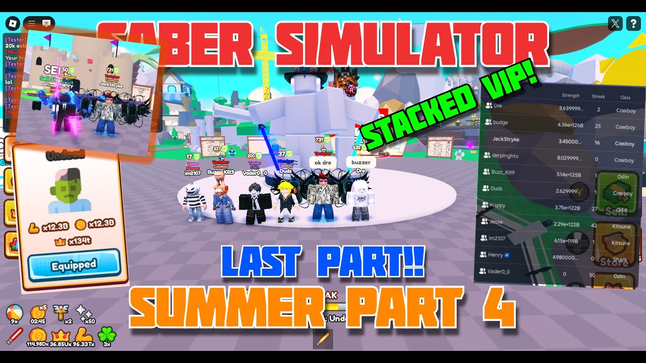 SUMMER🏖️ Part 4 in a *STACKED VIP* | Saber Simulator⚔️