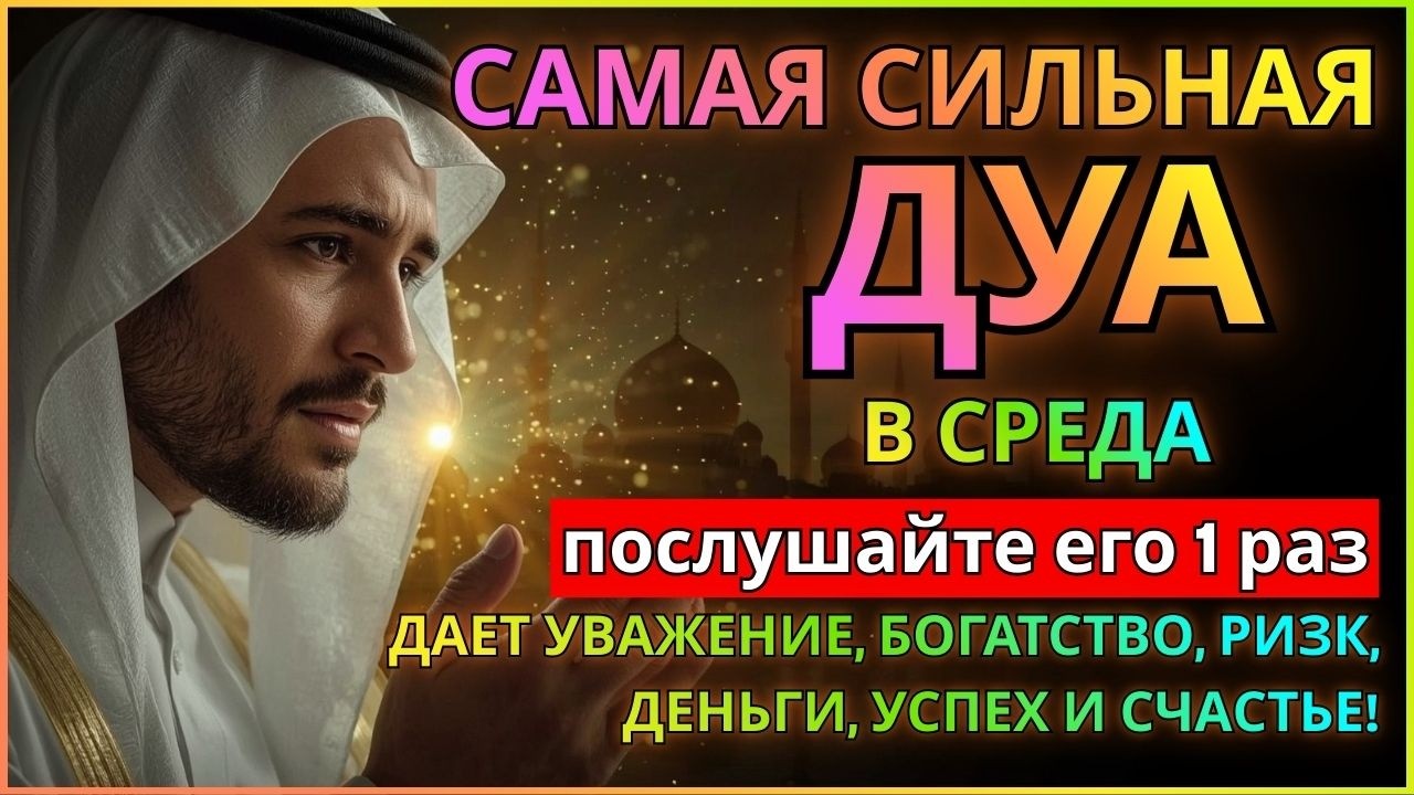 САМАЯ СИЛЬНАЯ Дуа в СРЕДА ДАЕТ УВАЖЕНИЕ, БОГАТСТВО, РИЗК, ДЕНЬГИ, УСПЕХ И СЧАСТЬЕ! #дуа