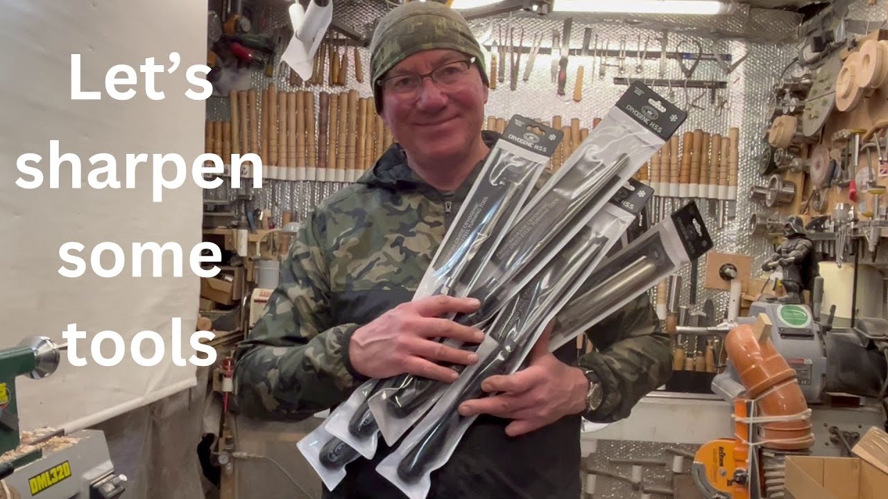 Woodturning. Let’s sharpen our tools using our handmade wooden jigs. #carbide chisels
