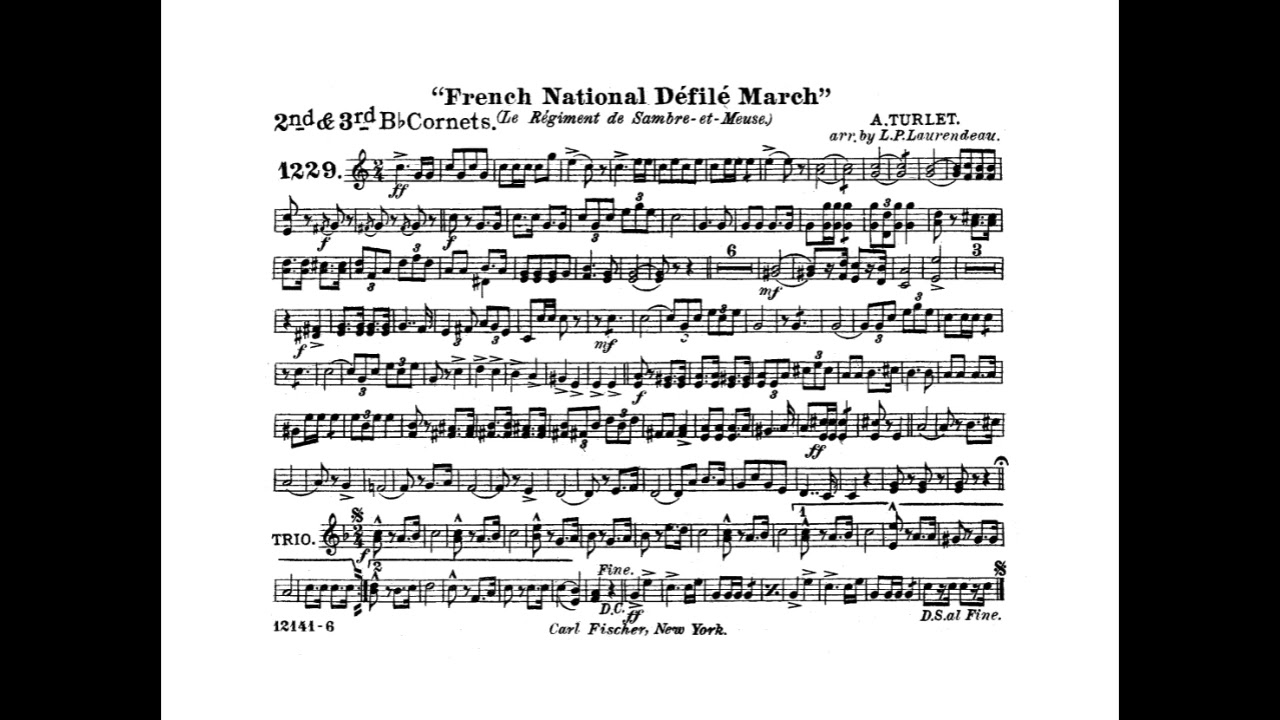 French National Defile March - Bb CORNET 2,3
