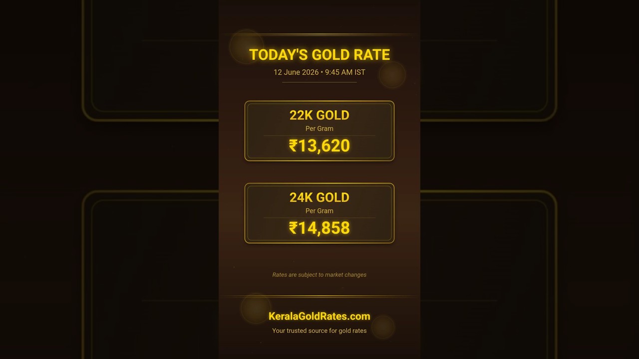Kerala Gold Rate Today (12 June 2026) 💰 | 22K & 24K Gold Price Today in Kerala #gold #kerala