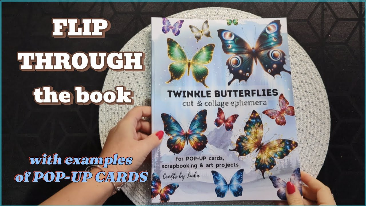 FLIP THROUGH the TWINKLE BUTTERFLIES ephemera book with examples of cards made from it 🩵❄️🩵 