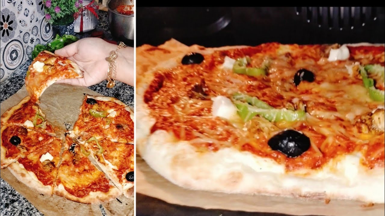 بيتزا 🍕معمرة فقعات 🫧 وخفيفة مع جميع اسرارها 🤫مع صلصة طماطم 🍅 وصوص فرماج 🧀 ناجحة 💯 وصفة صيفية وبنينة😋