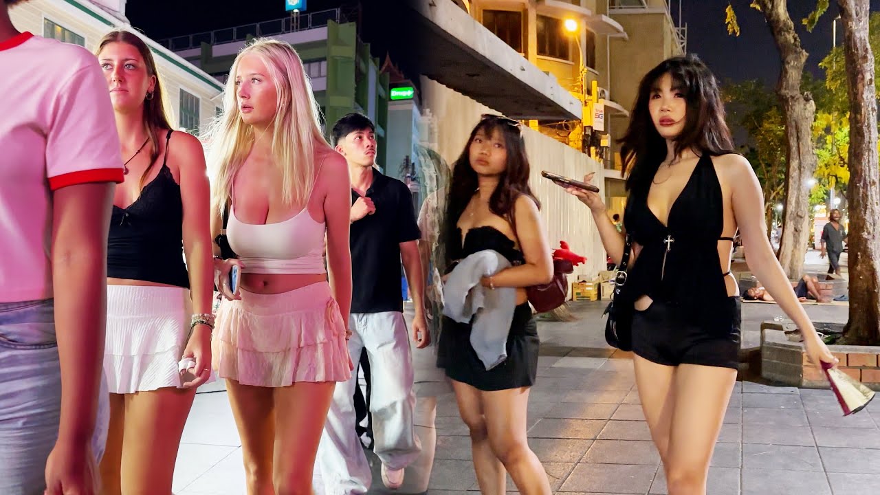 Thailand Bangkok nightlife street scenes. Thaniya Japanese street, Khaosan road, Huaikhwang market!