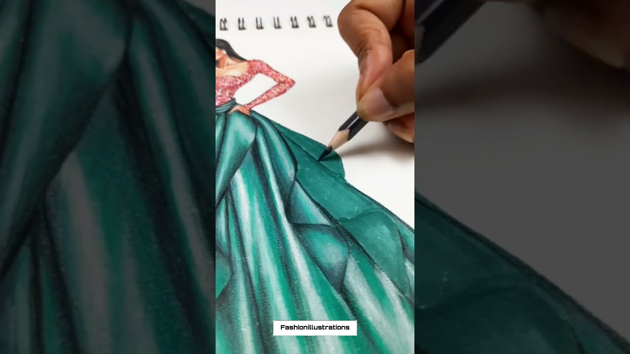 Satin😍 rendering | #fashionillustration #shorts #art #drawing