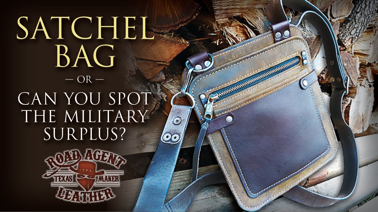 Making a Leather Bag Satchel with an AK-47 / AK-74 Sling. Leatherworking ASMR