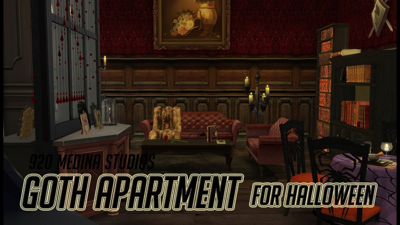 The Sims 4 City Living | 심즈4 | 고스 아파트 for 할로윈 | Goth Apartment for Halloween