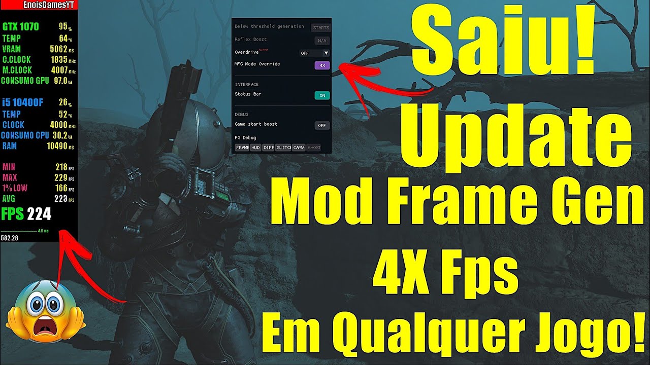 🔥Saiu Update Mod Frame Gen, 4X + Fps em Qualquer Jogo!!!!🔥