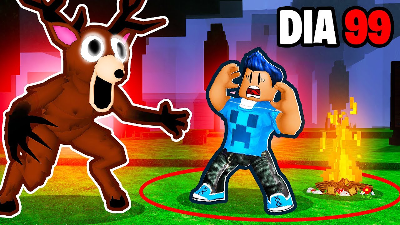 Passei 100 DIAS na FLORESTA do Roblox