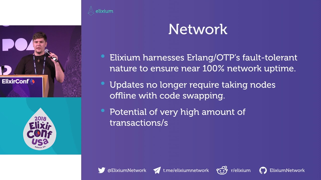 Lighting Talk ElixirConf 2018 - Elixium   Blockchain Meets OTP - Alex Dovzhanyn