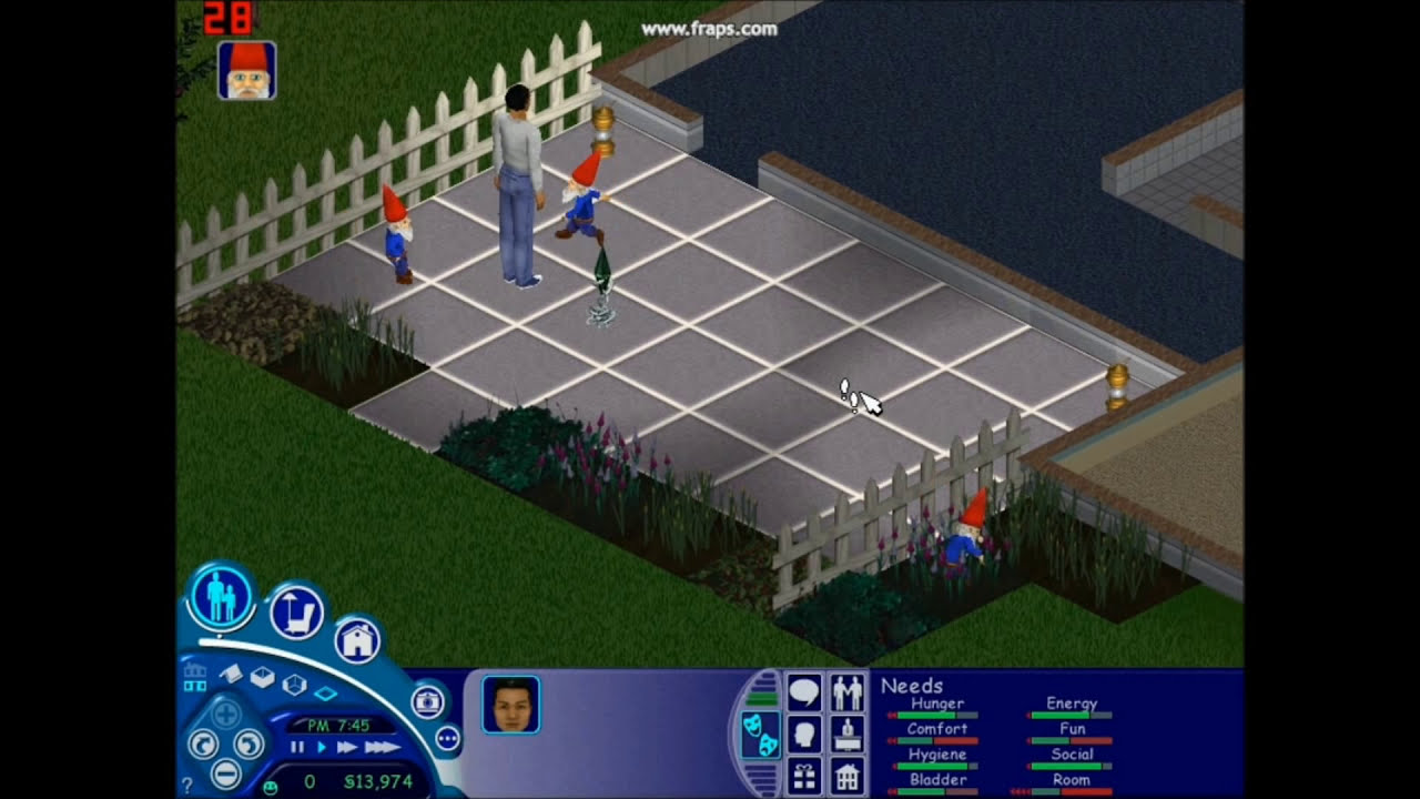 Sims 1 - Angry Garden Gnomes
