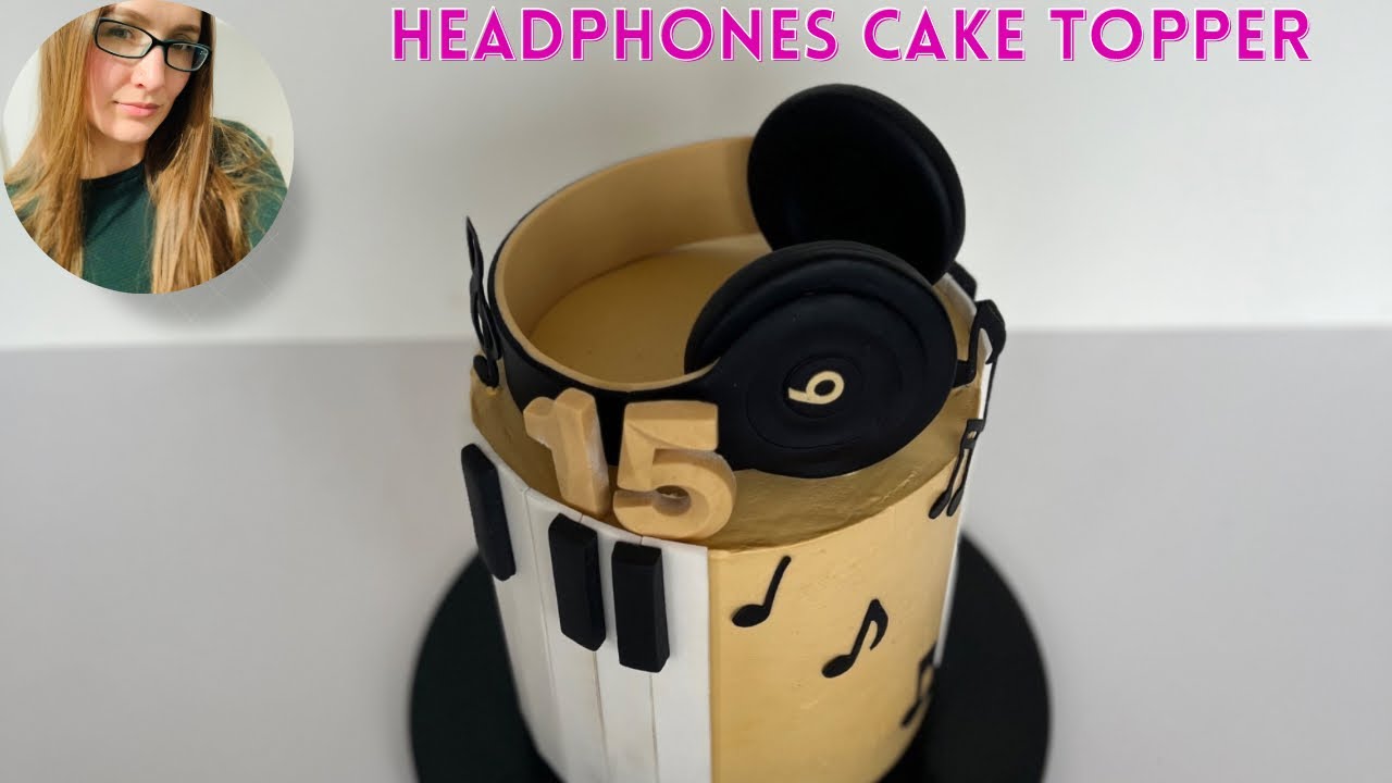 How To Make Headphones Cake Topper Tutorial - DIY music cake