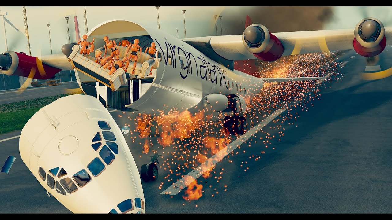 Plane Crash Compilation with Dummies 2 - BeamNg Drive