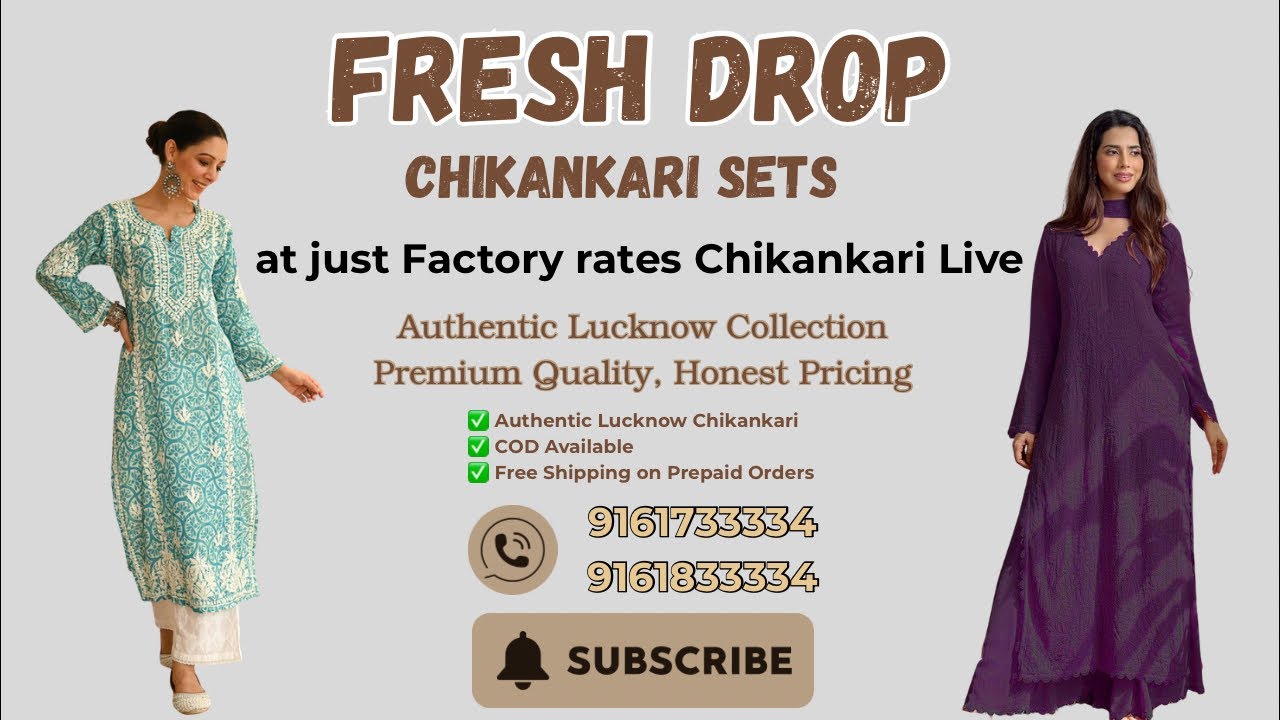 Fresh Drop 🔥 | Chikankari Sets | Factory Rates | LIVE Shopping | RS Chikankari