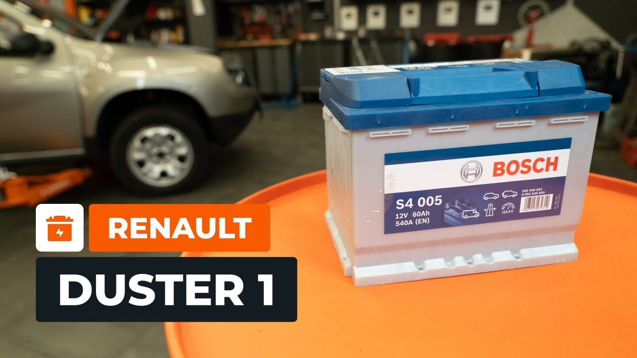 Cómo sustituir: batería del coche en RENAULT DUSTER 1 [TUTORIAL AUTODOC]