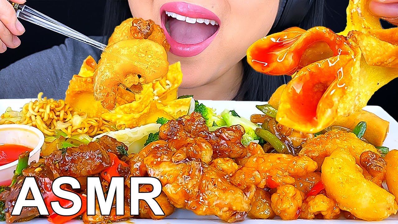 ASMR FAMILY MEAL from PANDA EXPRESS MUKBANG EATING SOUNDS (Eating Show) ASMR Phan