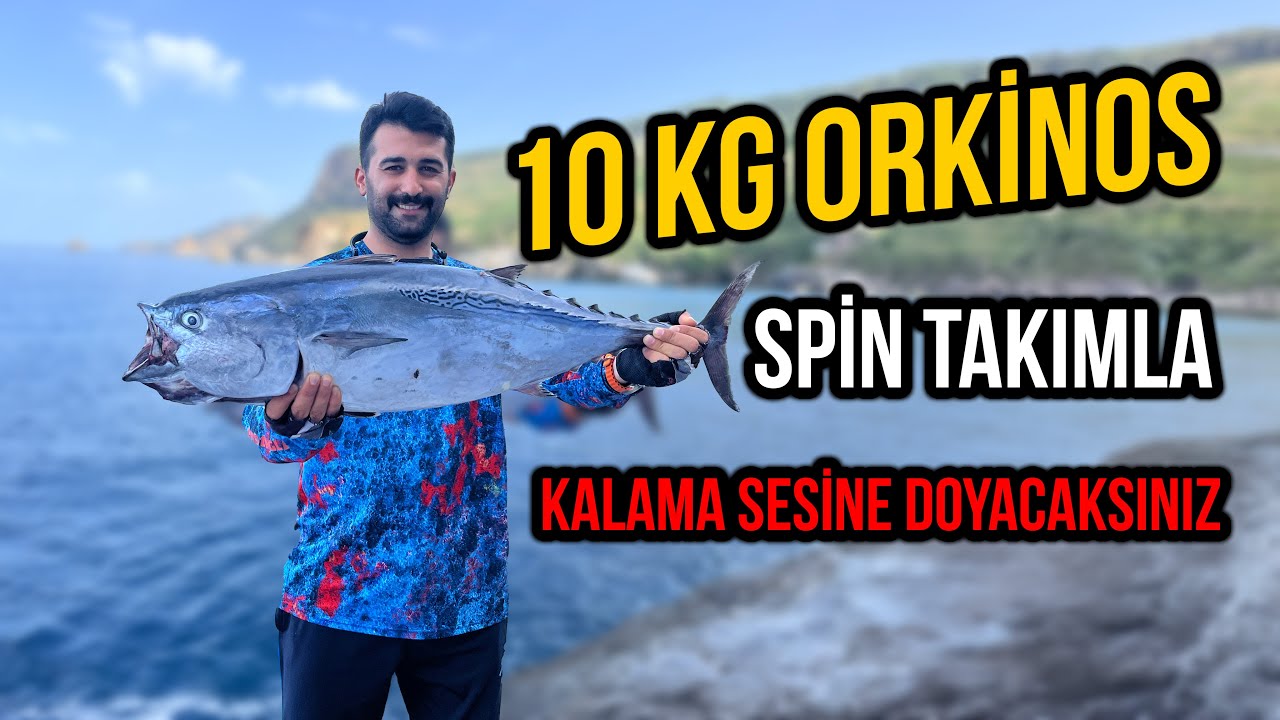 İKİNCİ ATIŞTA BİNEN 10KG'lık DEV ORKİNOS - Kıyıdan aksiyon dolu bir av | VARSA ALIRIZZZ!!!