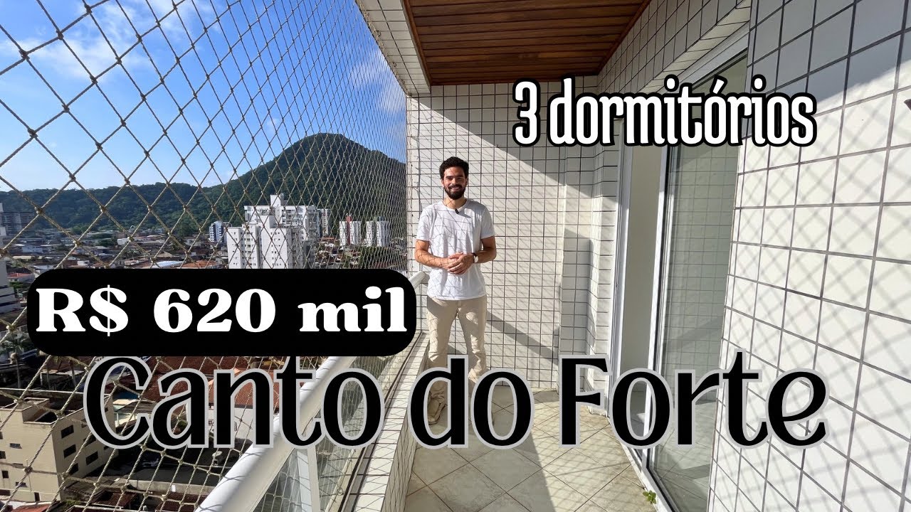 Apartamento à venda 3 dormitórios R$ 620 mil, piscina na cobertura, Canto do Forte, Praia Grande/SP