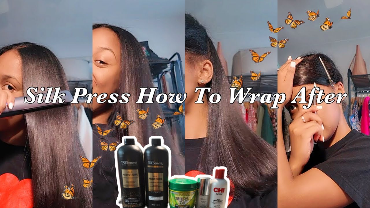 Silk Press Hair Products!! (How I Wrap My Hair) ౨ৎ