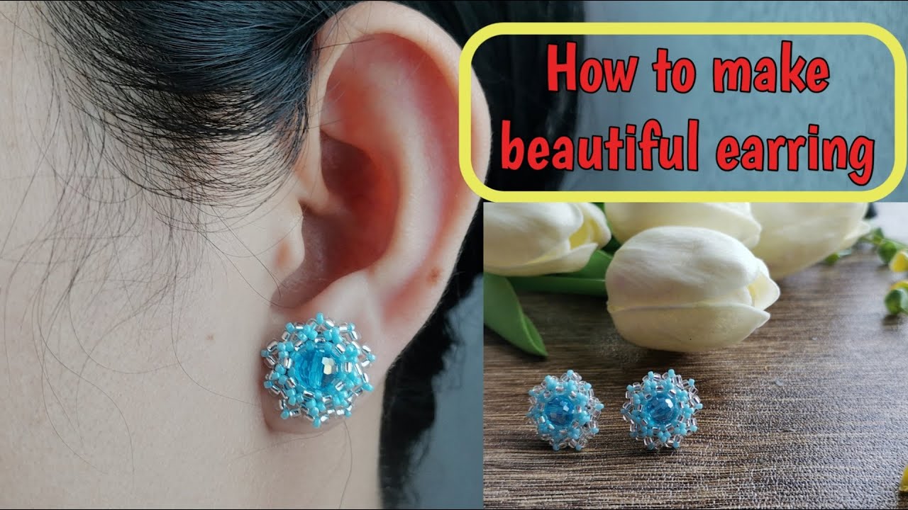 Easy earring making for beginner/cara mudah membuat anting manik/