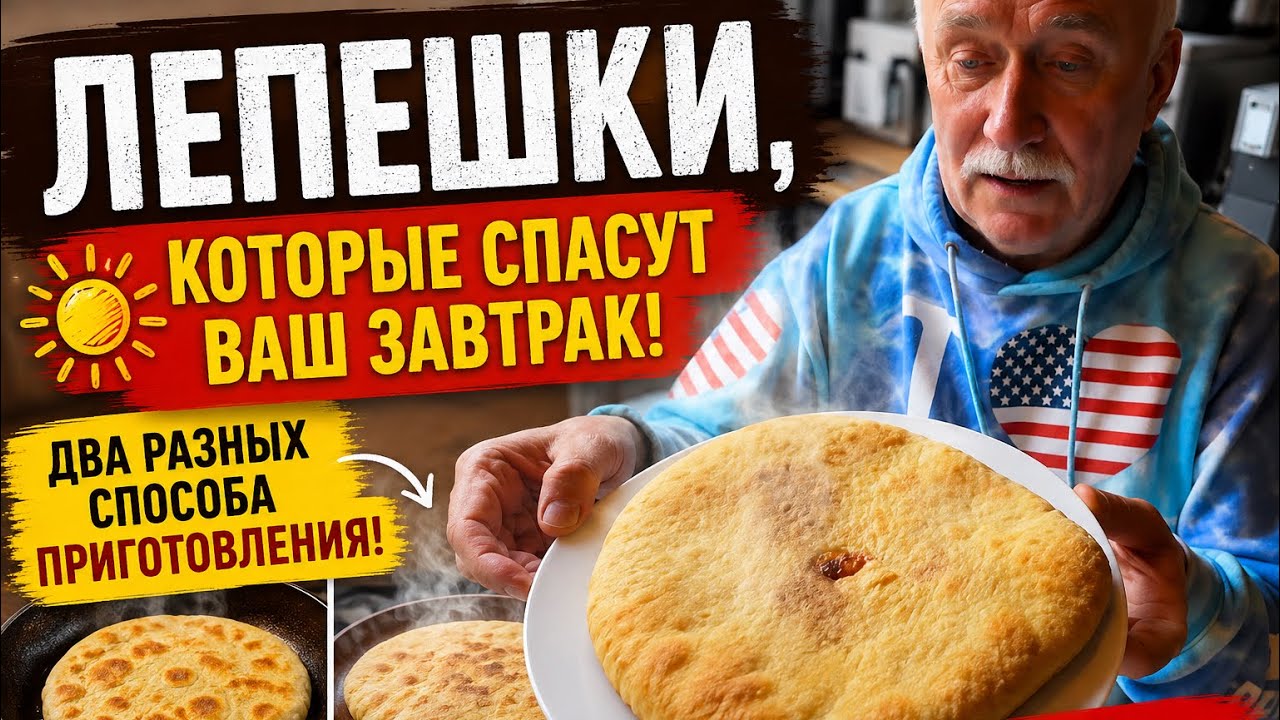 ЛЕПЕШКИ , КОТОРЫЕ СПАСУТ ВАШ ЗАВТРАК. ДВА РАЗНЫХ СПОСОБА ПРИГОТОВЛЕНИЯ . ОЧЕНЬ ВКУСНО .  