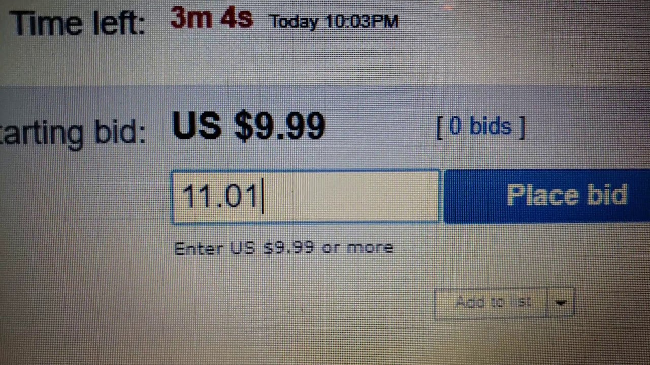 Watch Me Snipe And Bid On An eBay Auction Live - Did I Win?
