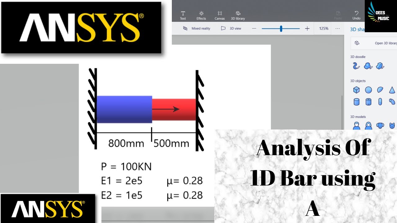 Analysis of 1D bar element using ANSYS | Swag Education | Swag Gaming