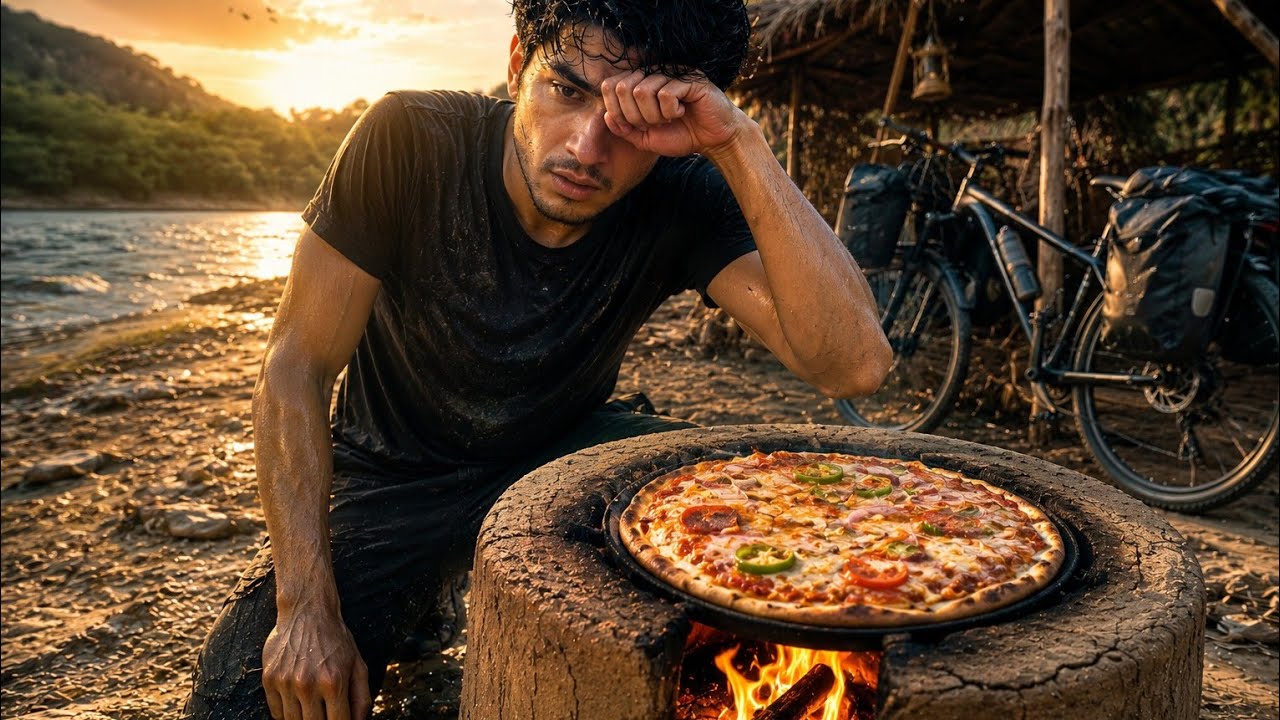 😱 Nadi ke kinare Jungle Survival | Apna Ghar اور Pizza پکایا 🍕🏕️🔥