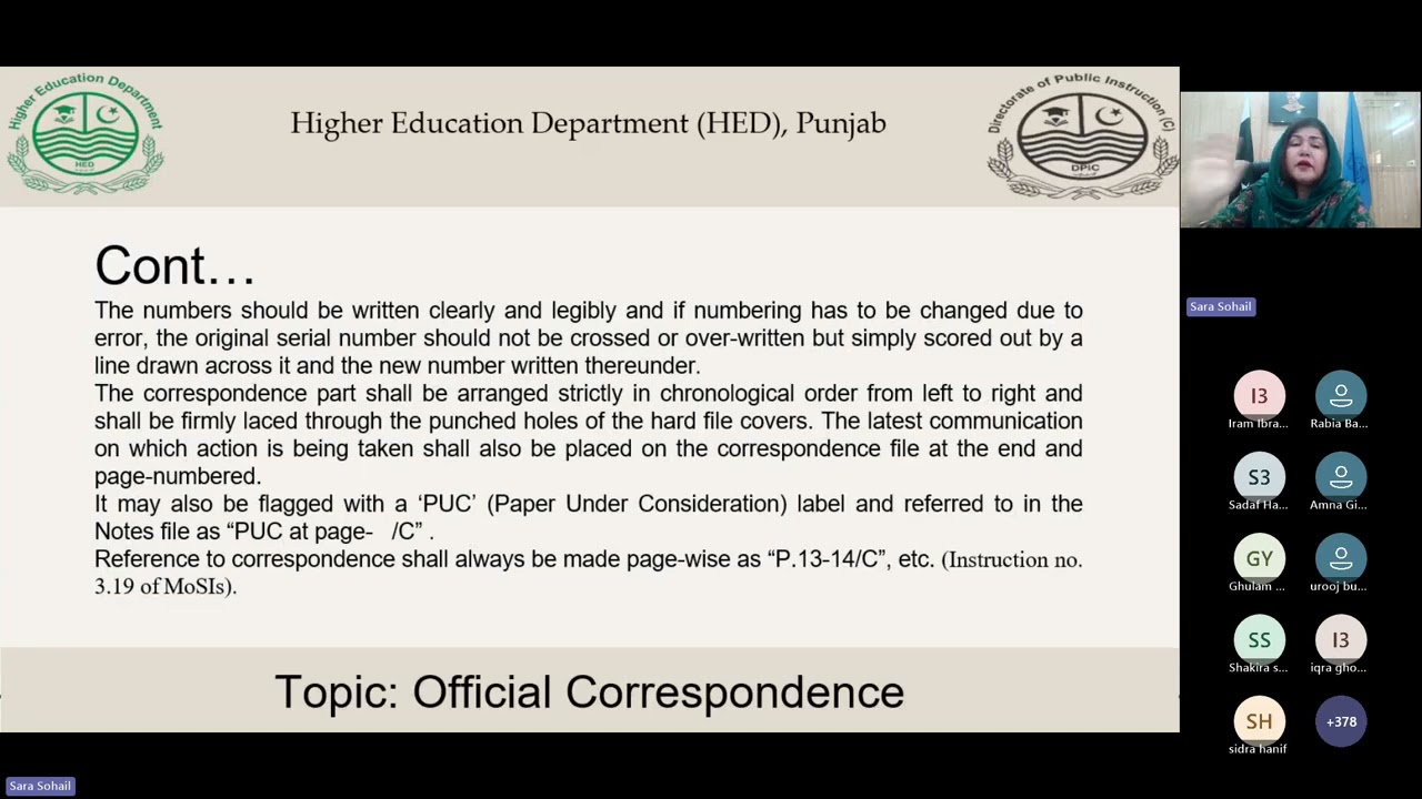 Topic 20: Official Correspondence by Dr. Shahida Sohail