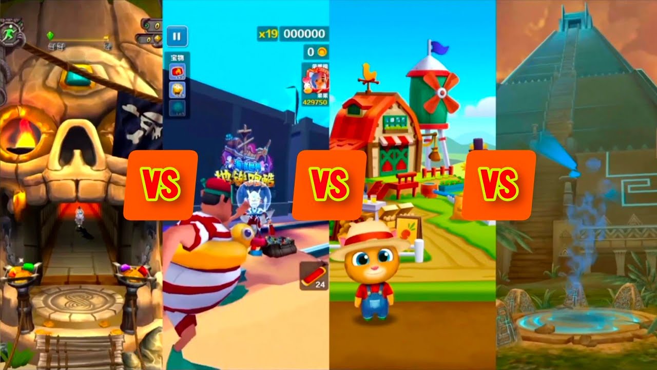 Temple Run 2 Chinese Version, Subway Surfers Chinese Version, Talking Tom Gold Run & Spirit Run