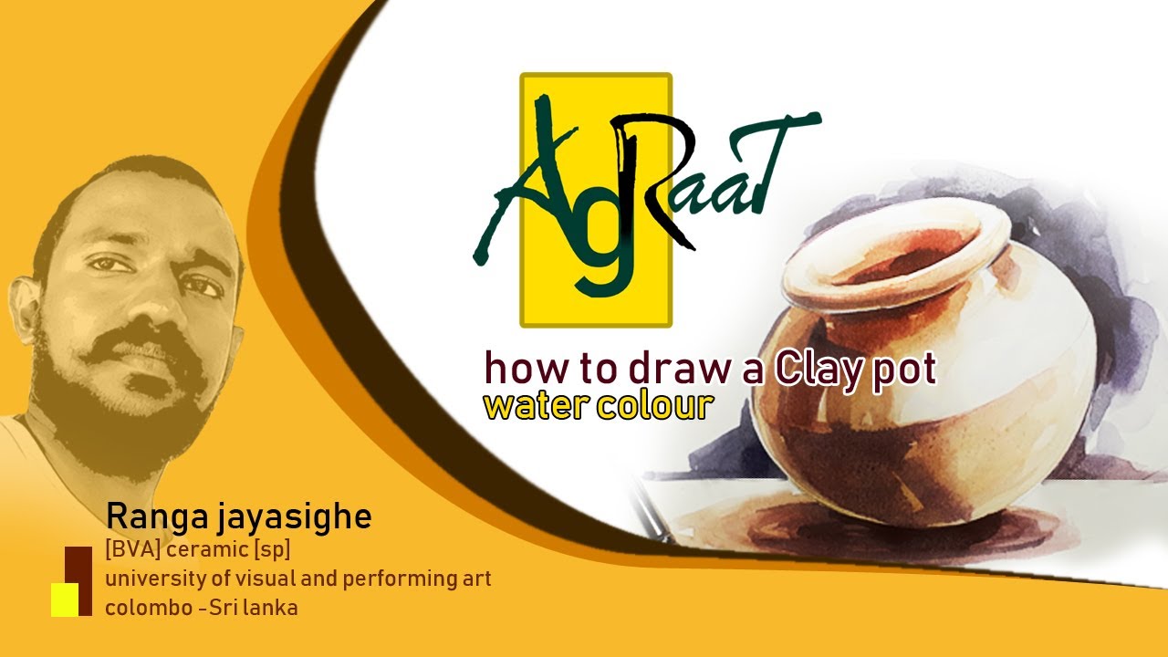 how to draw a Clay pot [ for beginner]