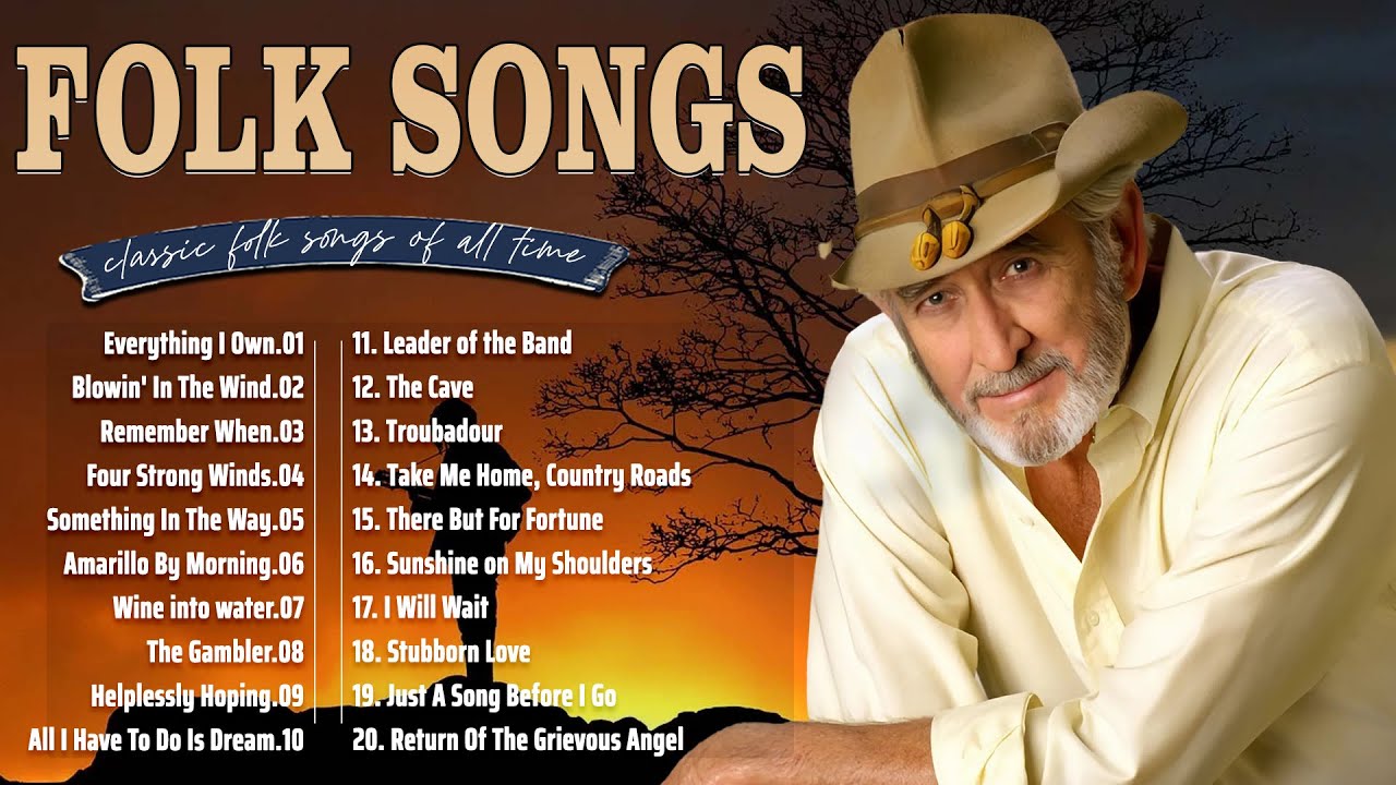 Beautiful Folk Songs -  Classic Folk & Country Music 1990 Playlist- Country Folk Music