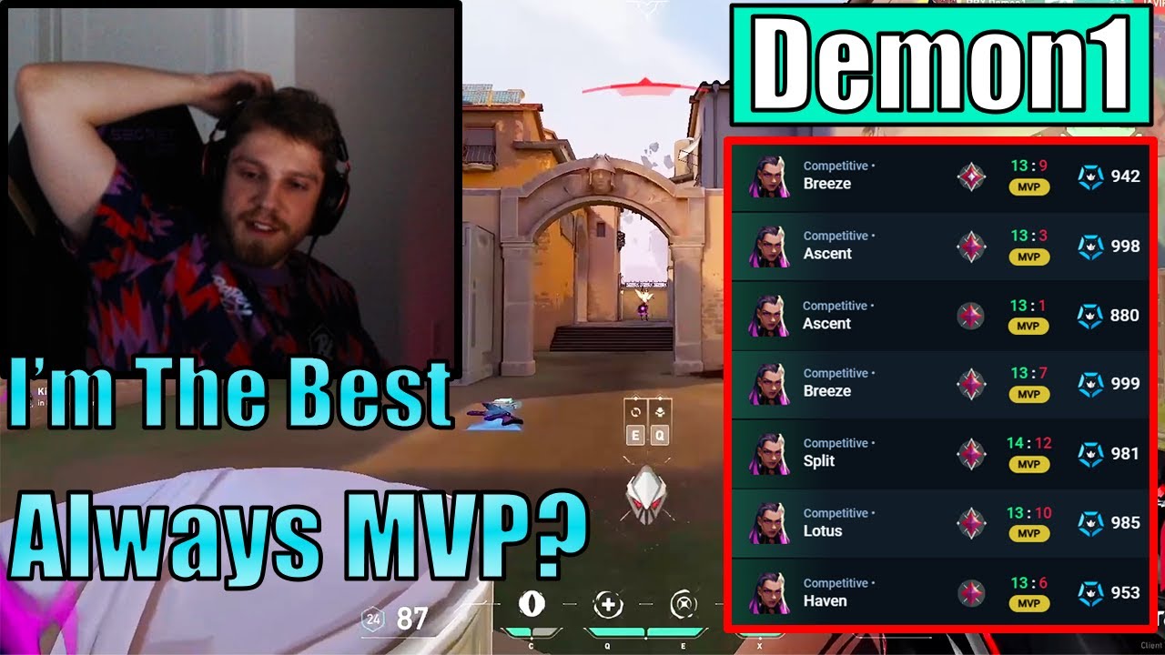 PRX (?) Demon1 Is Almost Radiant On This Account Always MVP | Ascent & Breeze | On Reyna | VALORANT